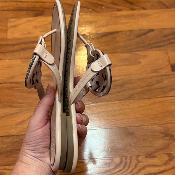 Tory Burch Miller Sandals in blush pink and silver logo Crystal jewels - Picture 7 of 7